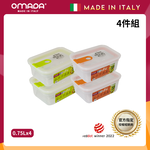 【義大利OMADA】主廚CHEF 單手易拉 PP保鮮盒0.75L-小資四件組(灰色), , large