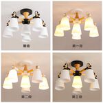 [Honey Comb]北歐風原木半吸頂六燈 白色(KC2257), , large