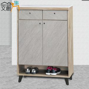 【文創集】瑞爾曼2.7尺岩板雙色低鞋櫃(客約商品)