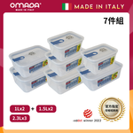 【義大利OMADA】主廚CHEF 單手易拉 PP保鮮盒1Lx2+1.5Lx2+2.3Lx3(經典七件組)灰色, , large