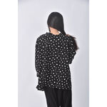 (XL) lativ點點黑色長袖上衣二手衣, , large