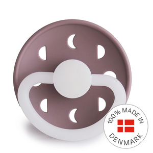 FRIGG Moon Phase - Round Silicone Pacifier - Twilight Mauve Night - Size 2