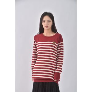 (S) euro como質感棉質純棉紅色長袖上衣二手衣