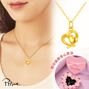 【Prisme Gold】母親節限定 幸福守護黃金項鍊 (金重0.10錢&plusmn;0.03) 贈愛心禮盒