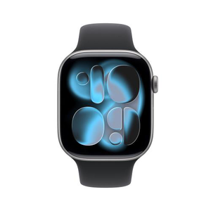 Apple Watch S11 GPS 42mm 太空灰色鋁金屬錶殼搭黑色運動錶帶 S/M _ 台灣公司貨 + 專用【錶貼 ＆ 錶套】