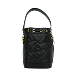 FENDI MON TRESOR FF 浮雕小牛皮二用迷你水桶包/黑色, , large