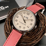 [星晴錶業]COACH手錶,36mm,CH00152白色錶面銀錶殼粉紅真皮皮革錶帶款, , large