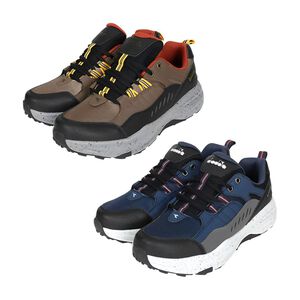 DIADORA迪亞多那 防潑水寬楦越野鞋 男運動鞋 男鞋 登山鞋 反光 透氣 保護後跟 足弓支撐 高彈 止滑 咖啡 丈青