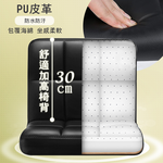 【G+居家】免組裝 設計師方格扶手皮革高吧檯五爪高腳椅-黑皮, , large