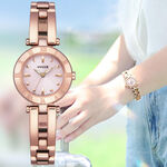 CITIZEN 星辰 Wicca 廣告款 台灣限定款 太陽能女錶-玫瑰金x粉/24mm KP2-621-93, , large