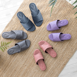 [e shoe store] shoe store pressure relief health functional latex slippers non-slip slippers - gray L (27CM)
