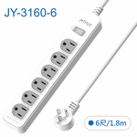 鉅玉經典｜3孔一開六插延長線6尺 JY-3160-6, , large