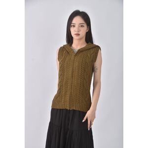 (S) seraph blanc質感羊毛連帽背心綠色外套二手衣