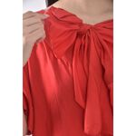 (S) t ra蝴蝶結紅色短袖上衣二手衣, , large