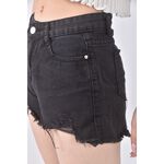 (S) jeans高腰丹寧牛仔質感黑色短褲二手衣, , large
