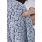 (S) cynthia rowley質感棉質圓領小花藍色短袖上衣二手衣, , large