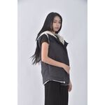 (S) gum質感連帽藍色外套二手衣, , large