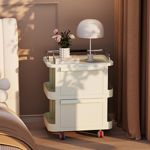 【AOTTO】免組裝奶油風雙層收納小推車(AC-220)