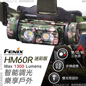 [FENIX] 三光源智能調光戶外頭燈-迷彩版 headlamp/HM60R