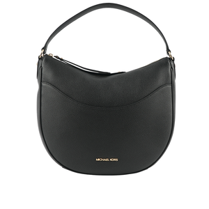 Michael Kors Dover 金字荔枝皮革半月形大款肩背包/黑色