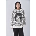 (2XL) 【陳喬恩私服】halfman質感豹紋白色長袖上衣二手衣, , large