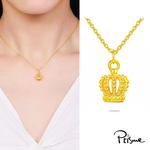 【Prisme Gold】黃金項鍊 立體皇冠 鍊墜項鍊 (金重：約0.08錢±0.03), , large