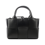 BOTTEGA VENETA Candy Arco 大格小羊皮編織迷你二用包/黑色, , large