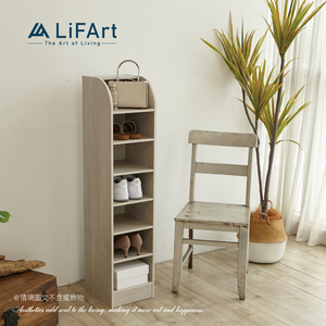 【LiFArt】MIT日系簡約窄型鞋櫃-純白橡木色