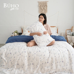 BUHO "Fragrant Blue Garden" Taiwan-made 300-weave 100% TENCEL pure Tencel™ bed sheet and pillowcase three-piece set - double, , large