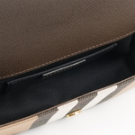 BURBERRY Hampshire 新款格紋帆布拼皮革手拿包/斜背包(烏木棕), , large