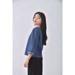 (S) max co丹寧牛仔棉質圓領藍色長袖上衣二手衣, , large