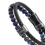 【快速出貨】法國 ROCHET Karma系列 青金石 皮革編織男士手環 HB562206, , large