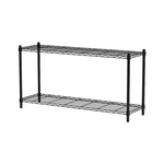 【Y HOUSE】120x35x60cm Lightweight Two-layer Iron Rack Iron Rack Shelf - Painted Black, , large