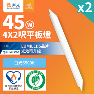 DanceLight舞光 2入組 節能/環保雙認證 LED柔光平板燈 4呎X2呎 45W 輕鋼架面板燈(白光D-42PD45D-EGR1)