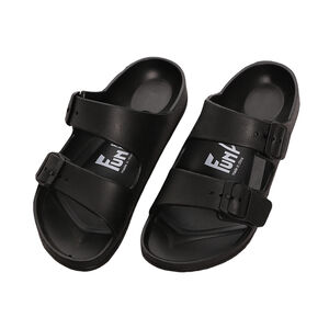 輕量雙排扣室外拖鞋-黑27