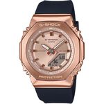 CASIO 卡西歐 G-SHOCK 個性時尚 八角金屬錶殼 雙顯手錶-玫瑰金x黑 GM-S2110PG-1A4, , large