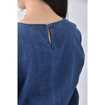 (S) max co丹寧牛仔棉質圓領藍色長袖上衣二手衣, , large