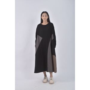 (2XL) 拼接黑色洋裝二手衣
