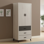 【唯熙傢俱】米可橡木白3x7尺衣櫃, , large