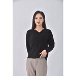 (XL) 質感造型領口黑色長袖上衣二手衣, , large