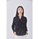 (M) trend collection繡花藍色長袖上衣二手衣, , large