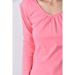 (S) stretch cotton質感棉質粉色長袖上衣二手衣, , large