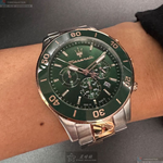 [星晴錶業]MASERATI手錶,44mm,R8873600004墨綠色錶面金綠色錶殼金銀相間精鋼錶帶款, , large