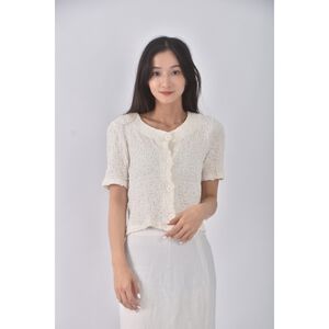 (S) levely and thisway韓牌質感圓領白色短袖上衣二手衣