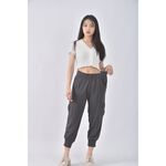 (4XL（含）以上) lativ高腰質感棉質純棉綠色長褲二手衣, , large