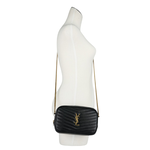 YSL Mini Lou 金字V紋小牛皮相機包/斜背包/黑色, , large