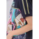 (S) liyang圖案刺繡藍色短袖上衣二手衣, , large