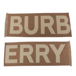 BURBERRY Logo 徽標羊毛圍巾/樺木棕/奶茶色, , large