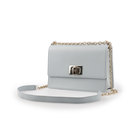 FURLA 1927 拱門轉釦小款翻蓋鏈帶二用包/淺藍色, , large