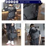 SPRING-尼龍大容量斜背包月牙包中性簡約插釦斜背包, , large